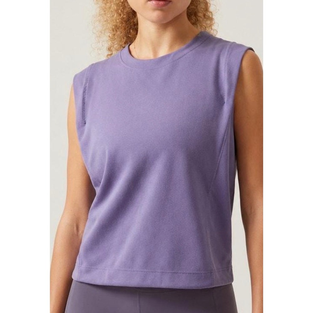 Athleta Seasoft Tank Sweatshirt S Purple Sleeveless Muscle Tee Workout Top